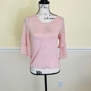 NWOT  BCBGENERATION PINK BLOUSE FLUTTER TOP